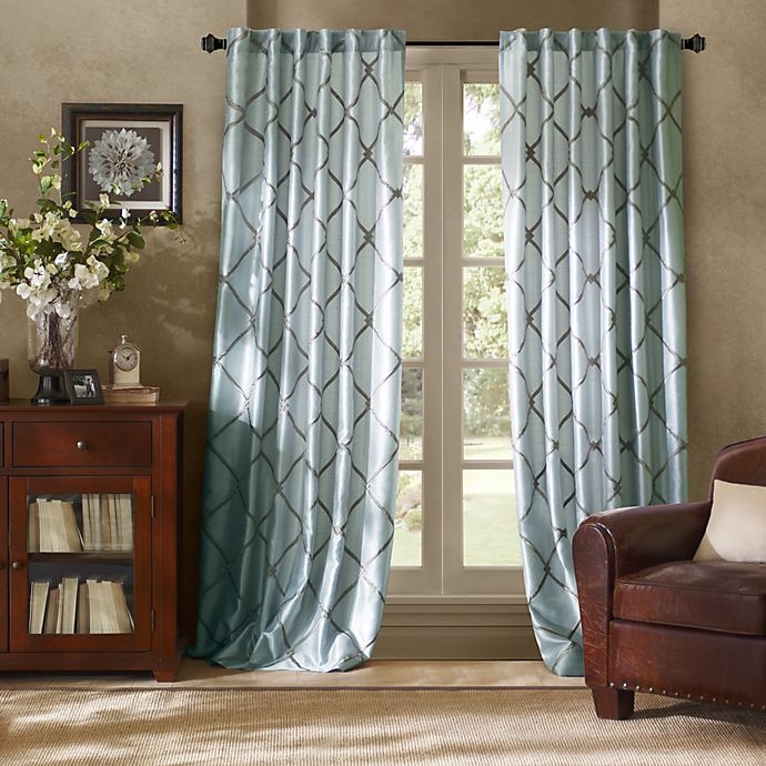 slide 1 of 1, Bombay Garrison Rod Pocket/Back Tab Window Curtain Panel - Blue, 108 in