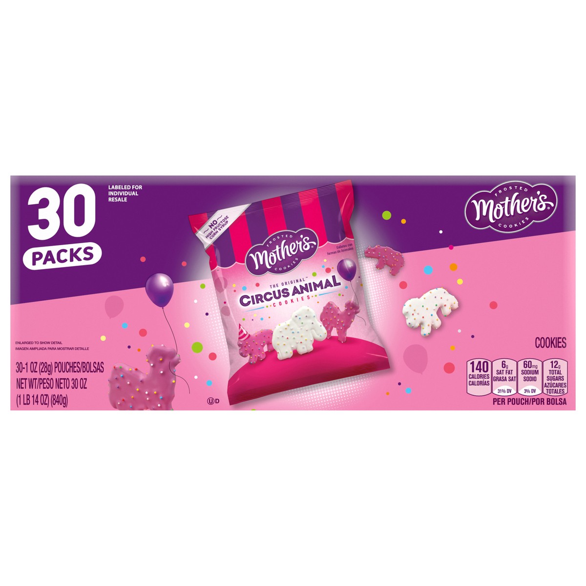 slide 1 of 14, Mother's Circus Animal The Original Cookies 30 - 1 oz Pouches, 30 ct