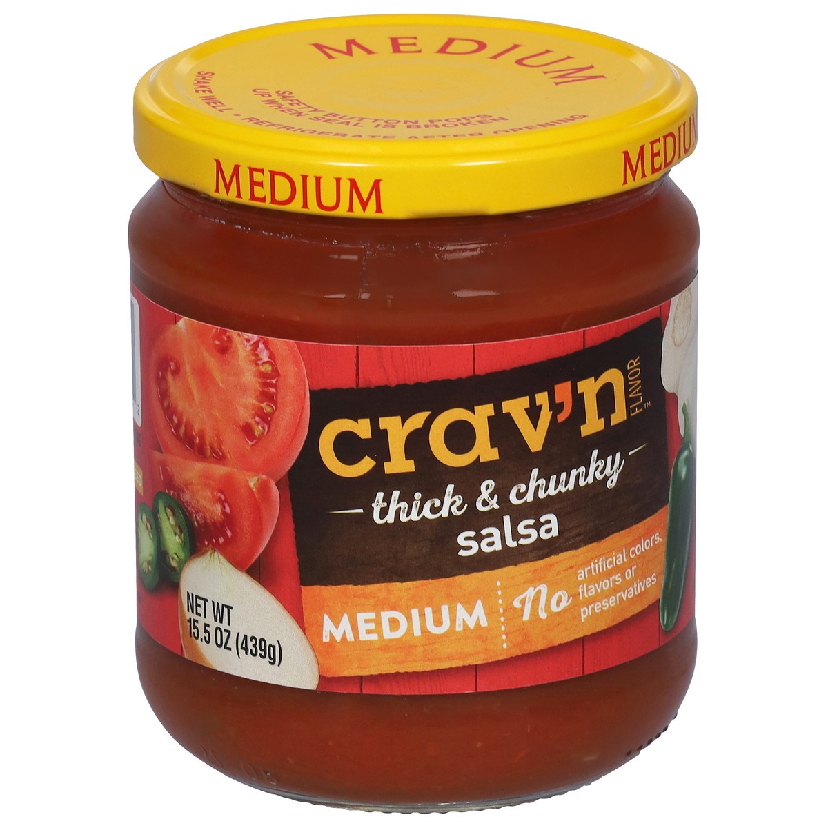 slide 3 of 9, Crav'n Flavor Medium Thick & Chunky Salsa 15.5 oz, 15.5 oz