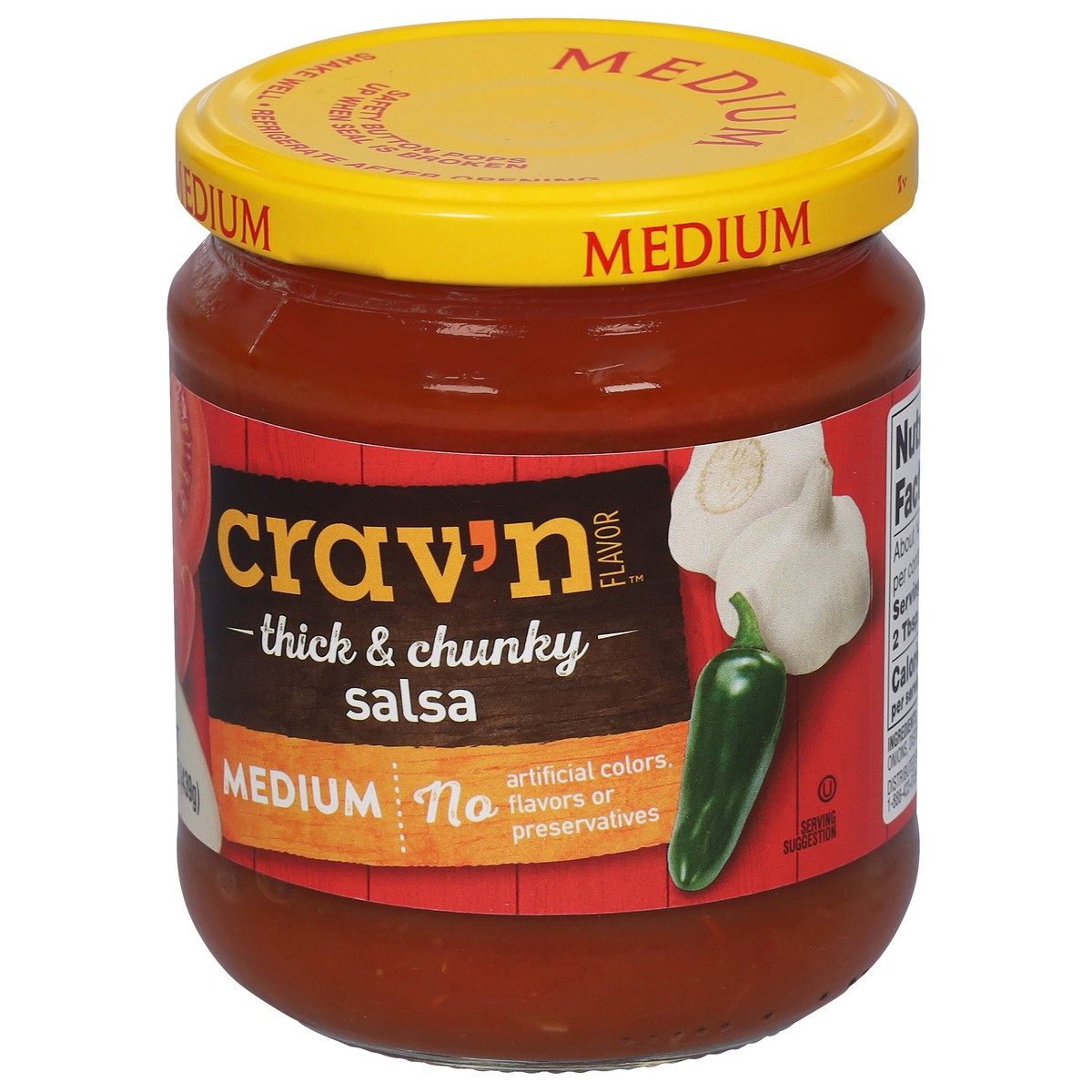 slide 2 of 9, Crav'n Flavor Medium Thick & Chunky Salsa 15.5 oz, 15.5 oz