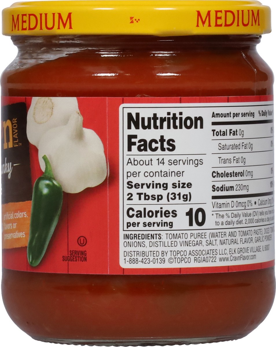 slide 9 of 9, Crav'n Flavor Medium Thick & Chunky Salsa 15.5 oz, 15.5 oz