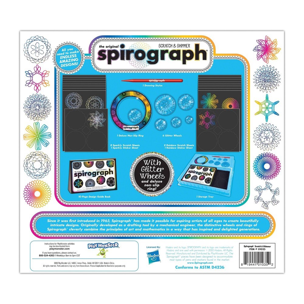 slide 6 of 6, PlayMonster The Original Spirograph Scratch & Shimmer, 1 ct