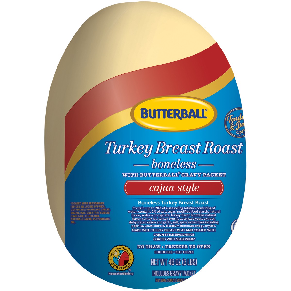 slide 9 of 9, Butterball Turkey Breast Roast, Cajun, Boneless with Gravy Pack, Frozen, 48 oz