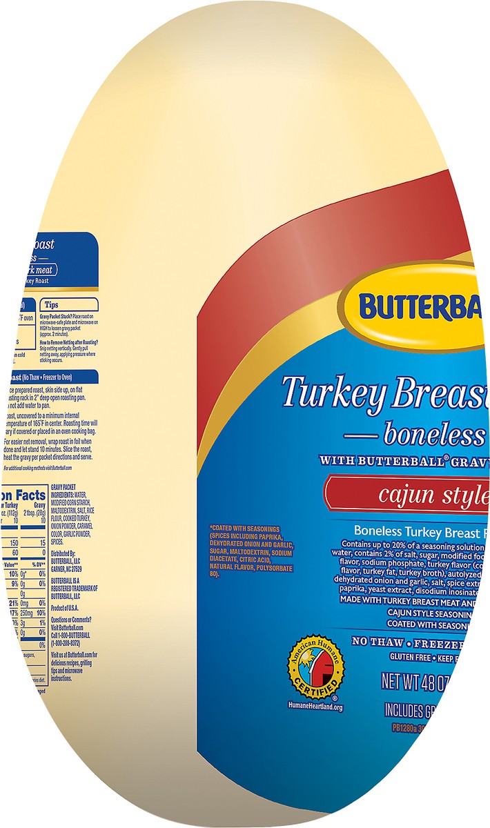 slide 4 of 9, Butterball Turkey Breast Roast, Cajun, Boneless with Gravy Pack, Frozen, 48 oz