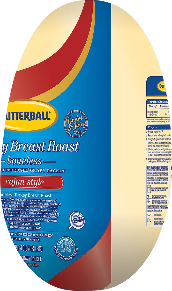 slide 5 of 9, Butterball Turkey Breast Roast, Cajun, Boneless with Gravy Pack, Frozen, 48 oz