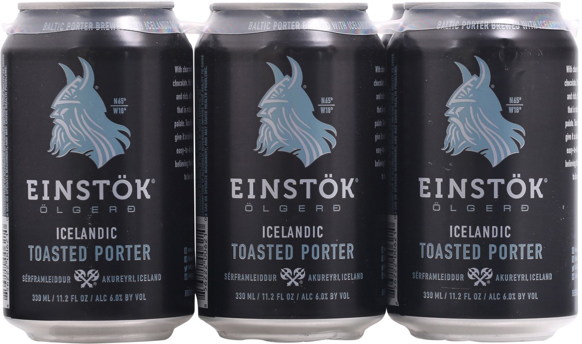 slide 8 of 9, Einstok Olgerd Icelandic Toasted Porter Beer 6-330 ml Cans, 6 ct