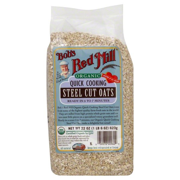 slide 1 of 5, Bob's Red Mill Organic Oats Steel Cut Quick Cooking, 22 oz