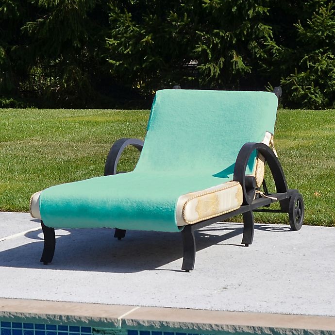 slide 1 of 3, Linum Home Textiles Chaise Lounge Cover - Aqua, 1 ct