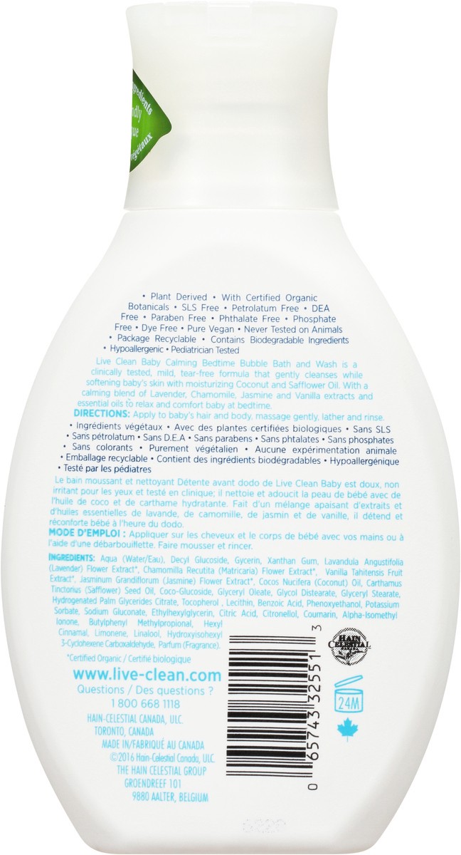 slide 10 of 10, Live Clean Baby Calming Bedtime Bubble Bath & Wash 10 fl. oz. Bottle, 10 fl oz