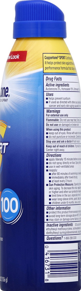 slide 6 of 8, Coppertone Sport Sunscreen Lotion Spray SPF 100, 5.5 oz