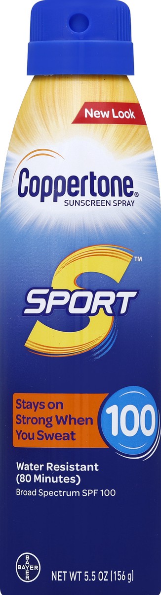 slide 1 of 8, Coppertone Sport Sunscreen Lotion Spray SPF 100, 5.5 oz