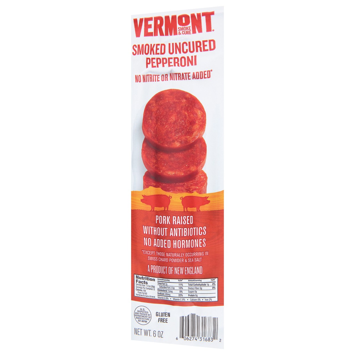 slide 6 of 9, Vermont Smoke & Cure Smoked Uncured Pepperoni 6 oz, 6 oz