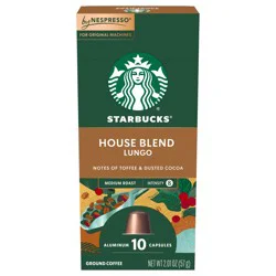 Starbucks By Nespresso Original Line Pods, Medium Roast Coffee, House Blend, 100% Arabica, 10 Pods