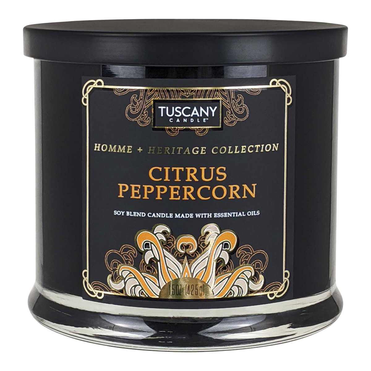 slide 1 of 1, Tuscany Candle Homme + Heritage Collection Soy Candle, Citrus Peppercorn, 15 oz