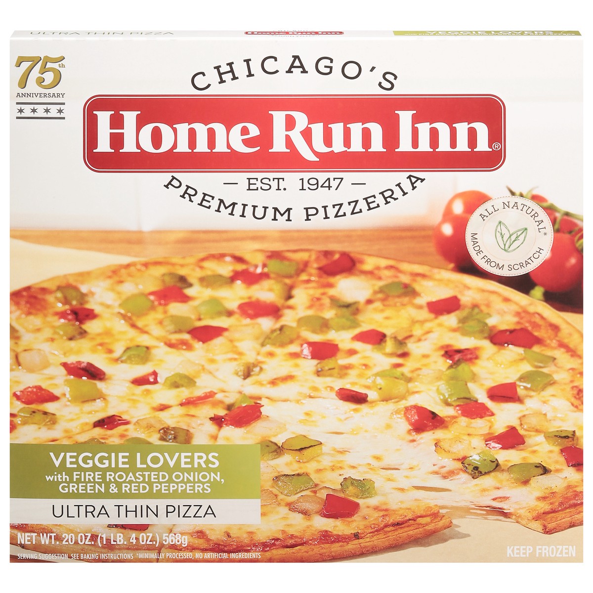 slide 1 of 12, Home Run Inn Ultra Thin Veggie Lovers Pizza 20 oz, 20 oz