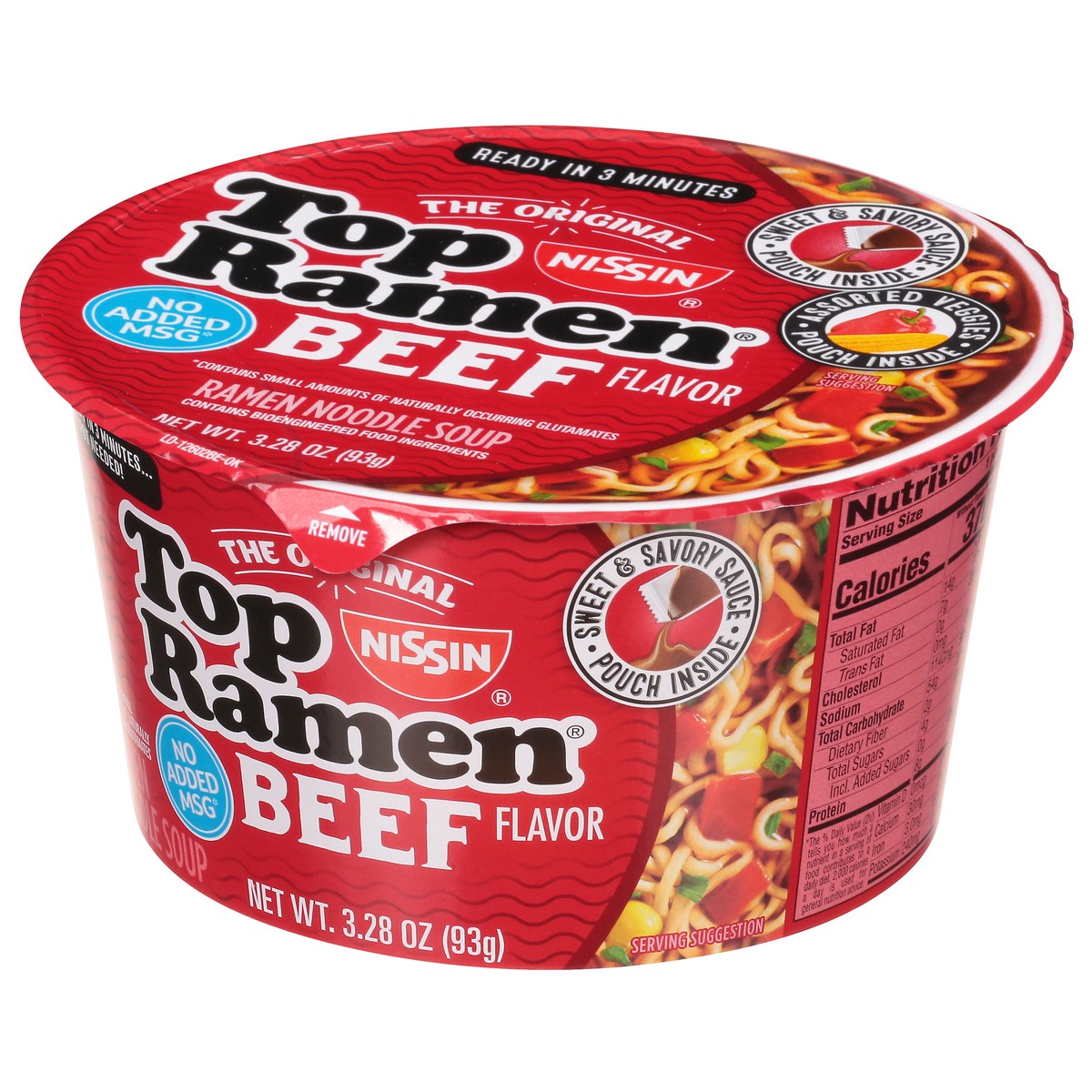 slide 4 of 9, Nissin Beef Top Ramen Bowl, 3.32 oz