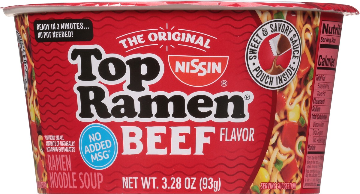 slide 5 of 9, Nissin Beef Top Ramen Bowl, 3.32 oz