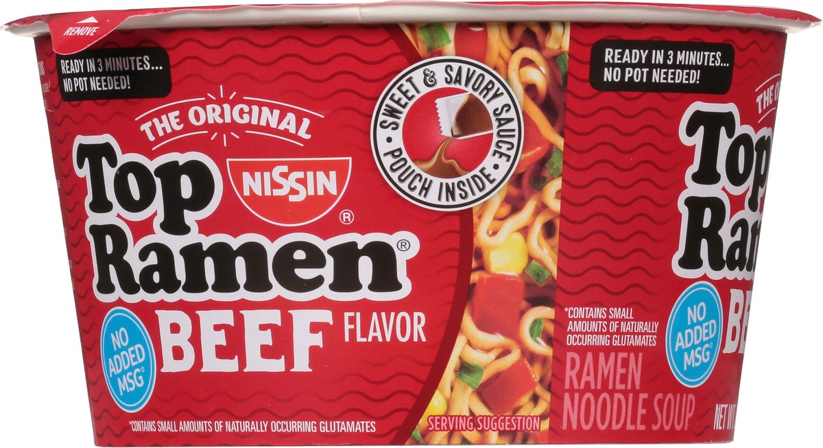 slide 8 of 9, Nissin Beef Top Ramen Bowl, 3.32 oz