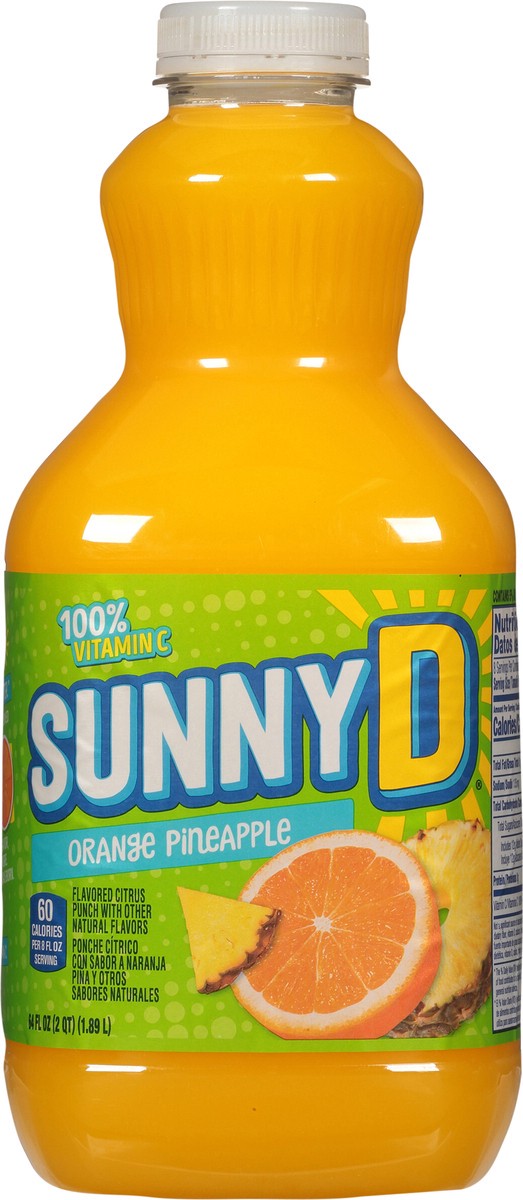 slide 11 of 13, Sunny D Sunnyd Orange Pineapple Juice Drink, 64 Fl Oz Bottle, 64 fl oz