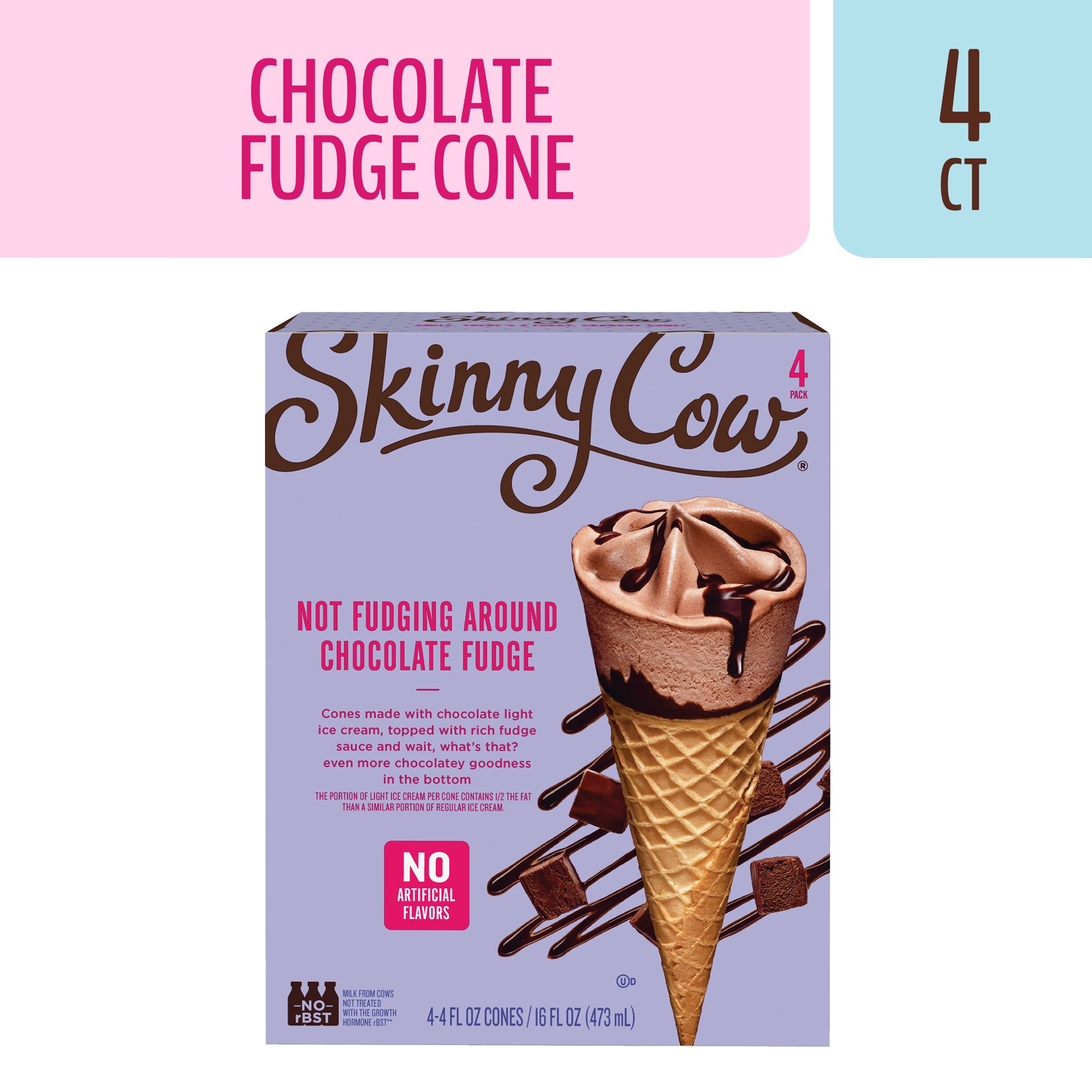 slide 2 of 5, Skinny Cow Chocolate Fudge Ice Cream Cone, 4 ct