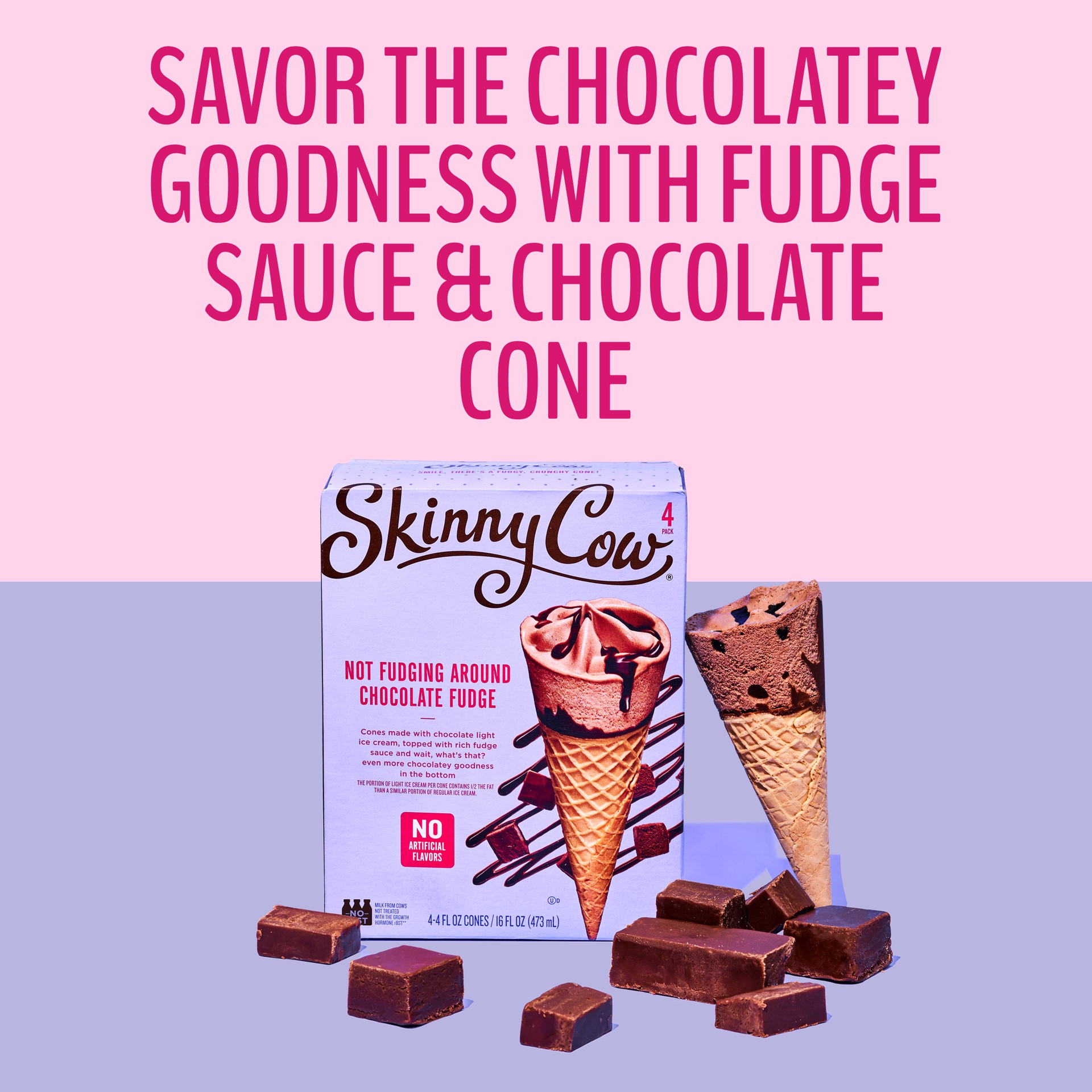 slide 5 of 5, Skinny Cow Chocolate Fudge Ice Cream Cone, 4 ct