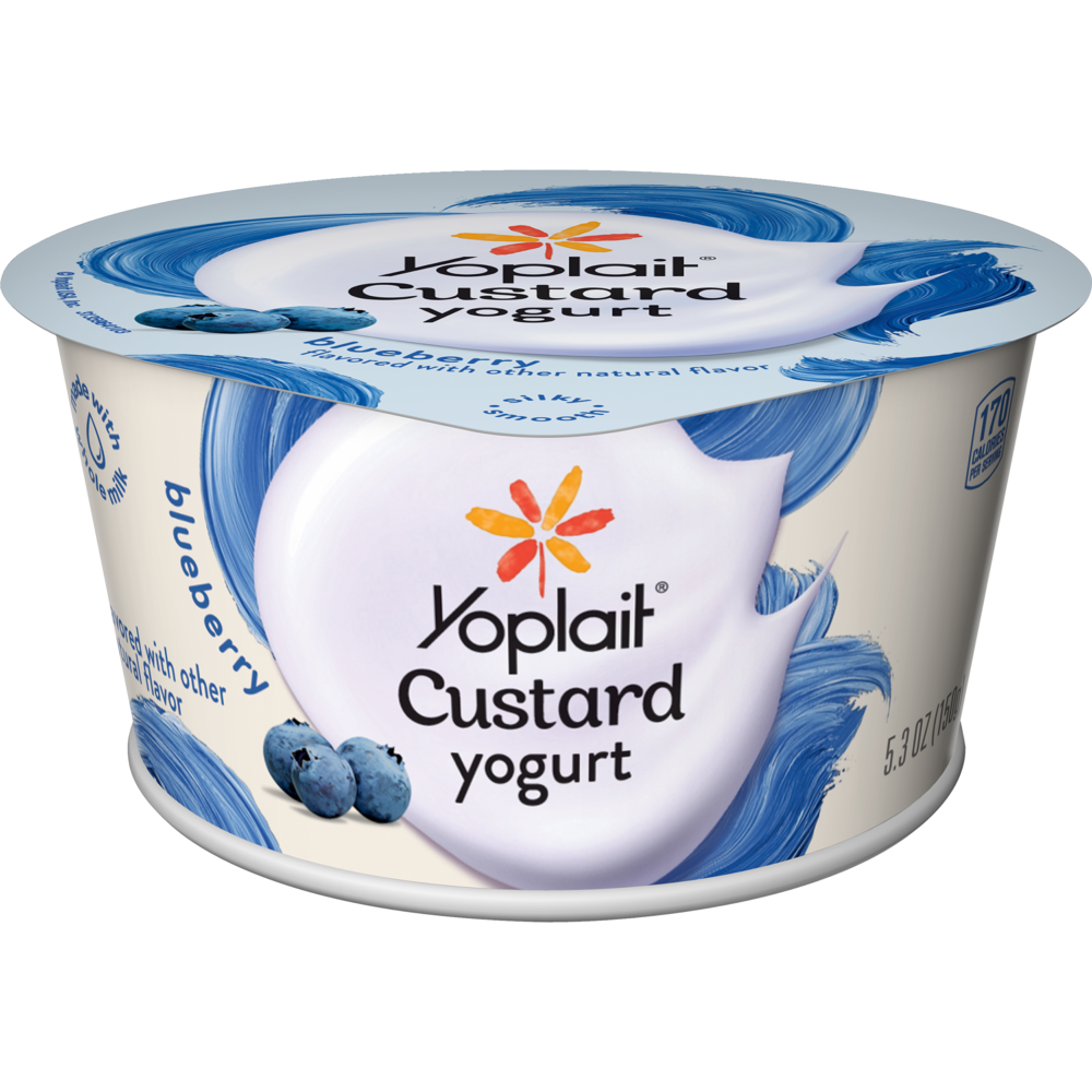 slide 1 of 2, Yoplait Blueberry Flavored Custard Yogurt, 5.3 oz