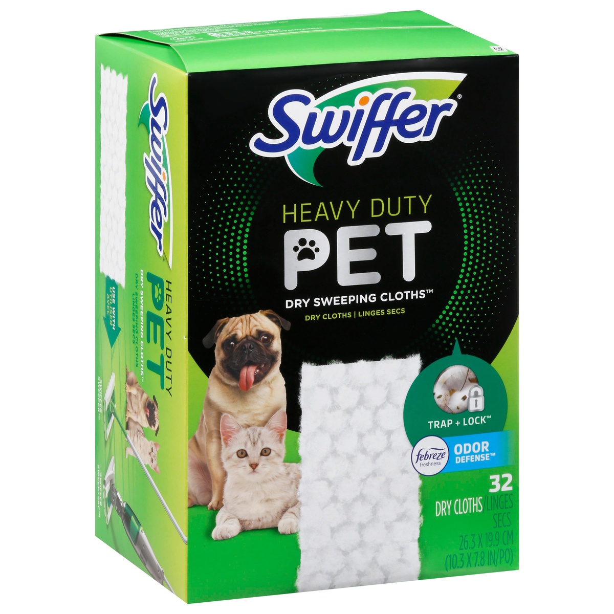 slide 2 of 9, Swiffer Sweeper Pet Heavy Duty Multi-Surface Dry Cloth Refills for Floor Sweeping and Cleaning, 32 count, 32 ct