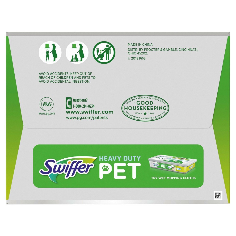 slide 5 of 16, Swiffer Sweeper Pet Heavy Duty Multi-Surface Dry Cloth Refills for Floor Sweeping and Cleaning, 32 count, 32 ct