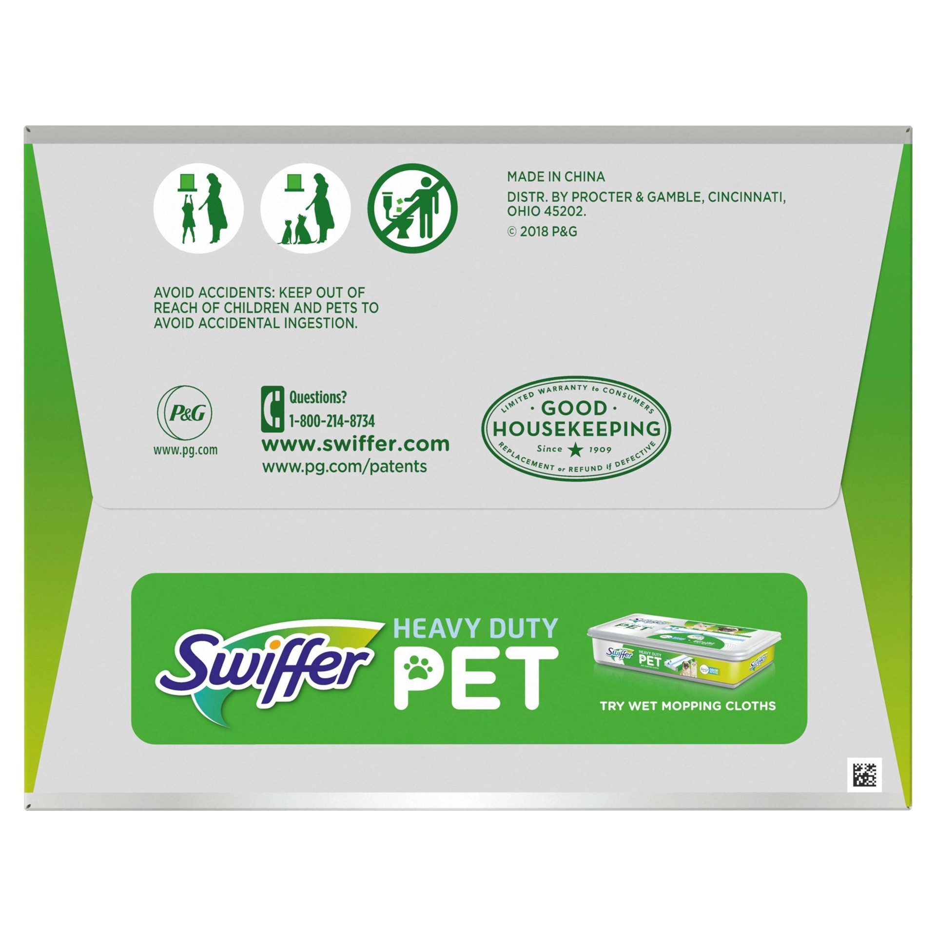 slide 16 of 16, Swiffer Sweeper Pet Heavy Duty Multi-Surface Dry Cloth Refills for Floor Sweeping and Cleaning, 32 count, 32 ct