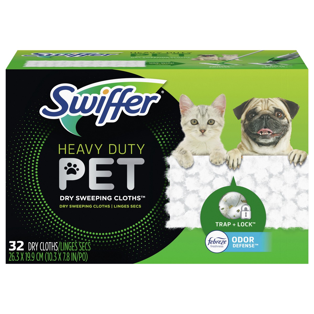 slide 1 of 16, Swiffer Sweeper Pet Heavy Duty Multi-Surface Dry Cloth Refills for Floor Sweeping and Cleaning, 32 count, 32 ct