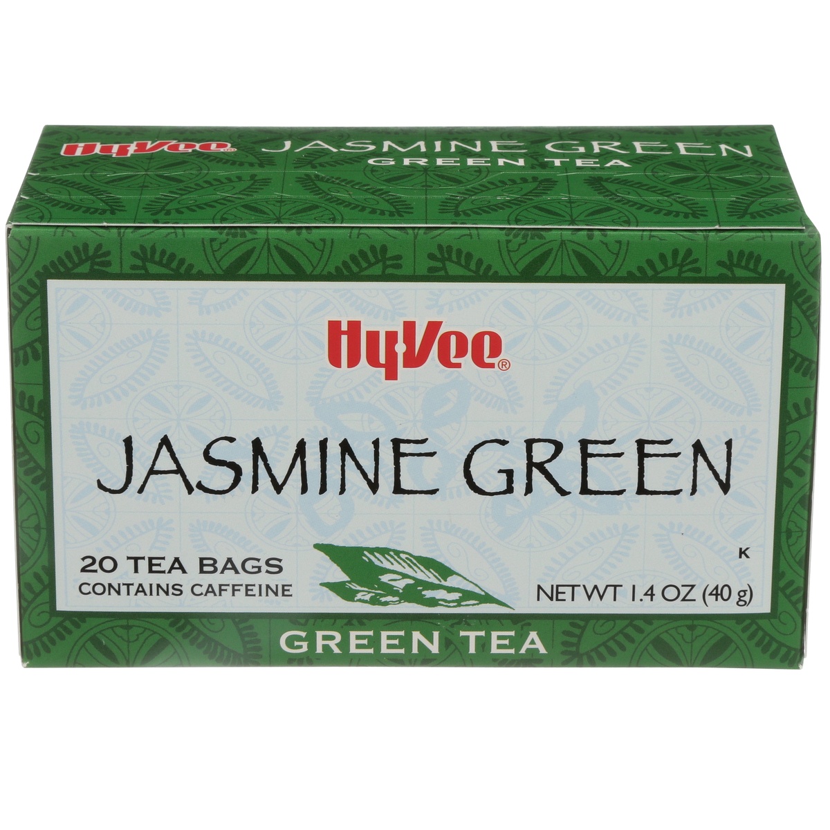 slide 1 of 1, Hy-vee Jasmine Green Tea Bags - 20 ct; 1.4 oz - 20 ct; 1.4 oz, 20 ct; 1.4 oz