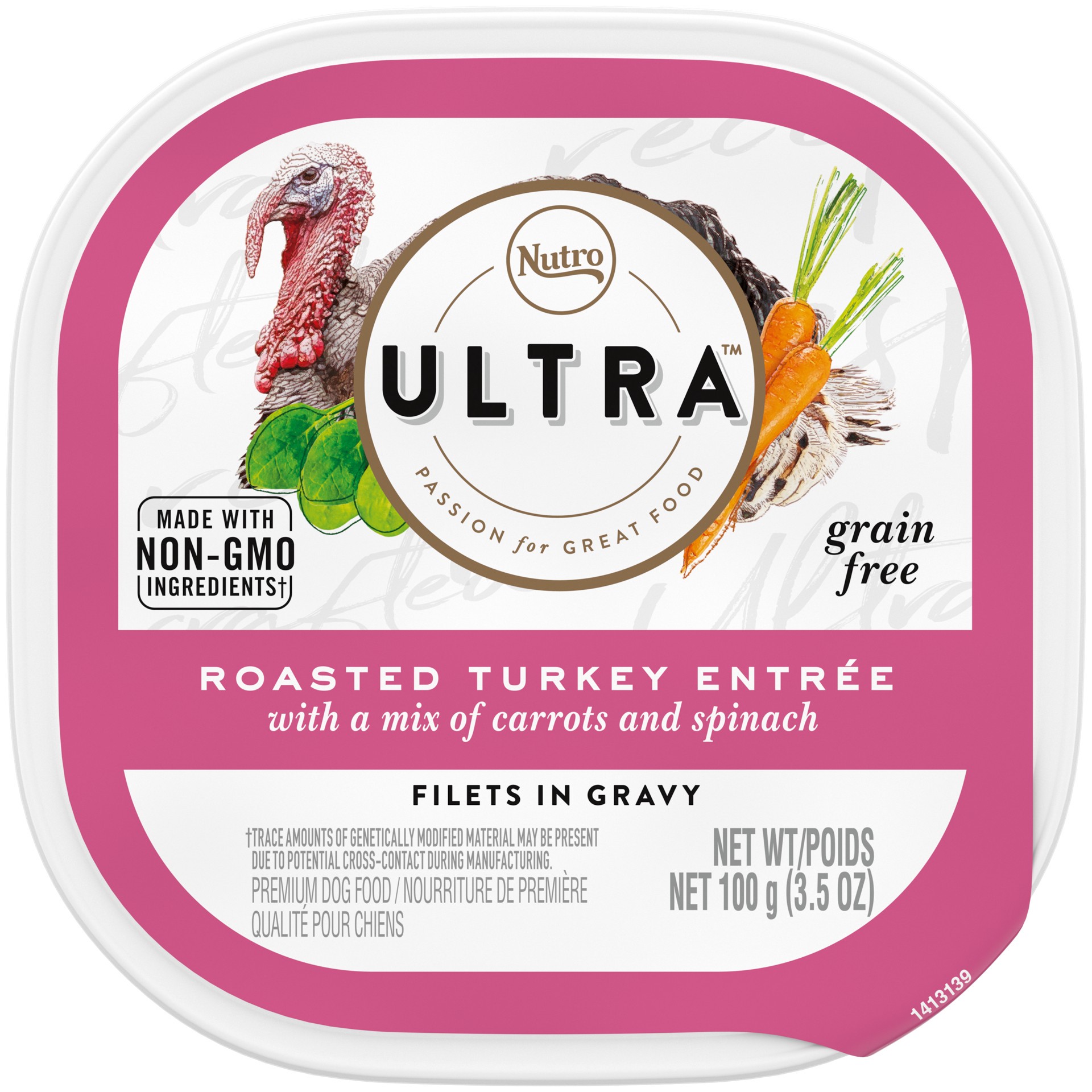 slide 1 of 4, Nutro Ultra Roasted Turkey Entree Filets in Gravy Premium Dog Food, 3.5 Oz