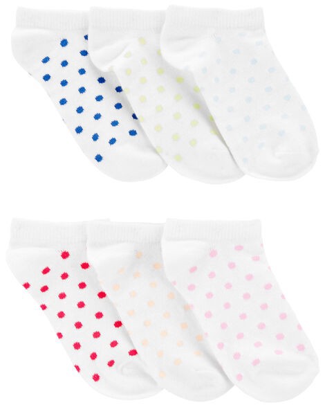 slide 1 of 1, Carter's Kid 6-Pack No-Show Socks White 4-7, 1 ct