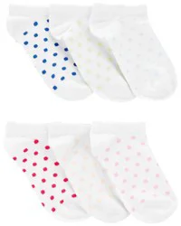 Carter's Kid 6-Pack No-Show Socks White 4-7