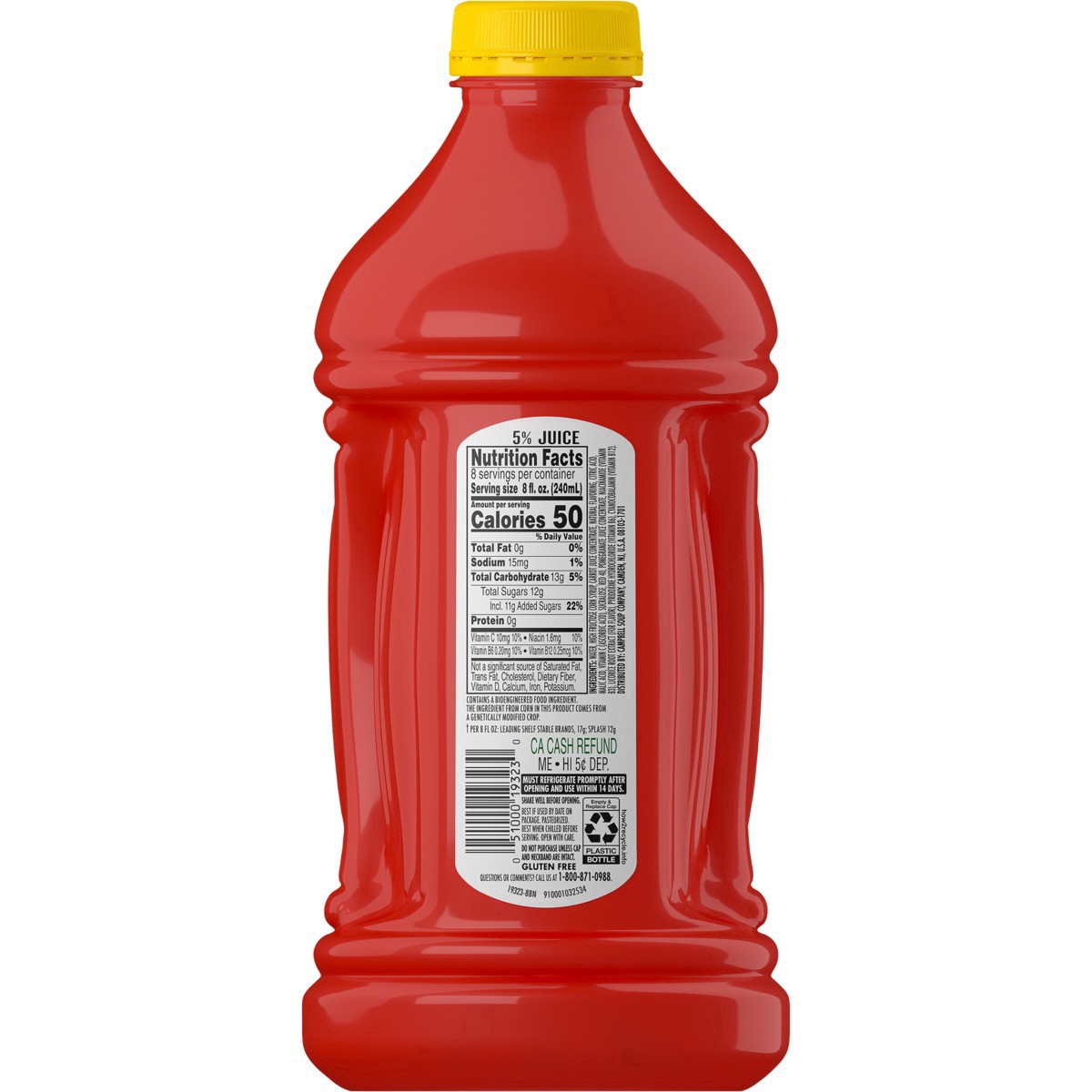 slide 11 of 13, V8 Splash Cherry Pomegranate Flavored Juice Beverage, 64 fl oz Bottle, 64 fl oz