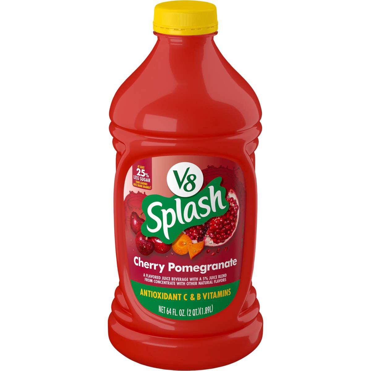 slide 13 of 13, V8 Splash Cherry Pomegranate Flavored Juice Beverage, 64 fl oz Bottle, 64 fl oz