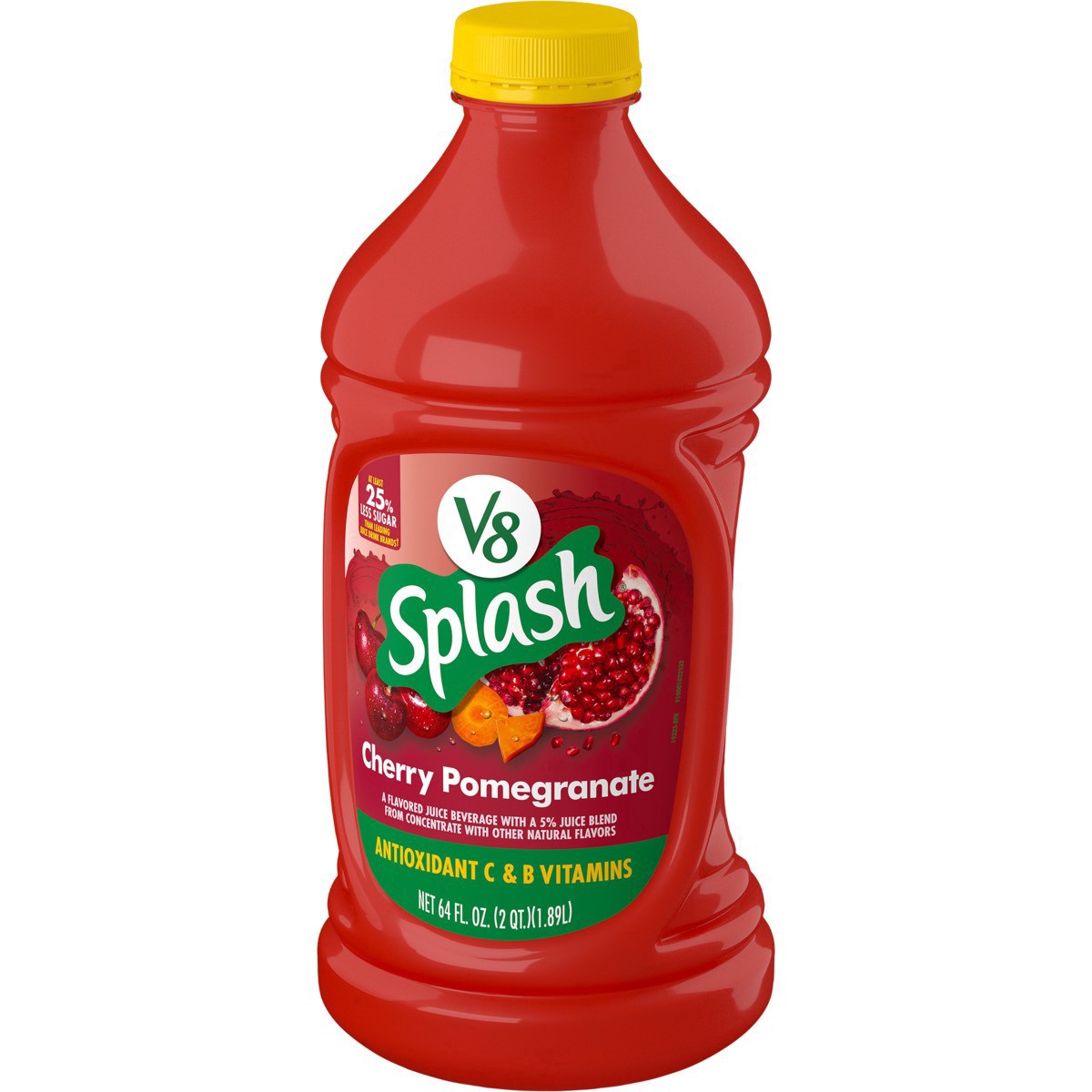 slide 12 of 13, V8 Splash Cherry Pomegranate Flavored Juice Beverage, 64 fl oz Bottle, 64 fl oz