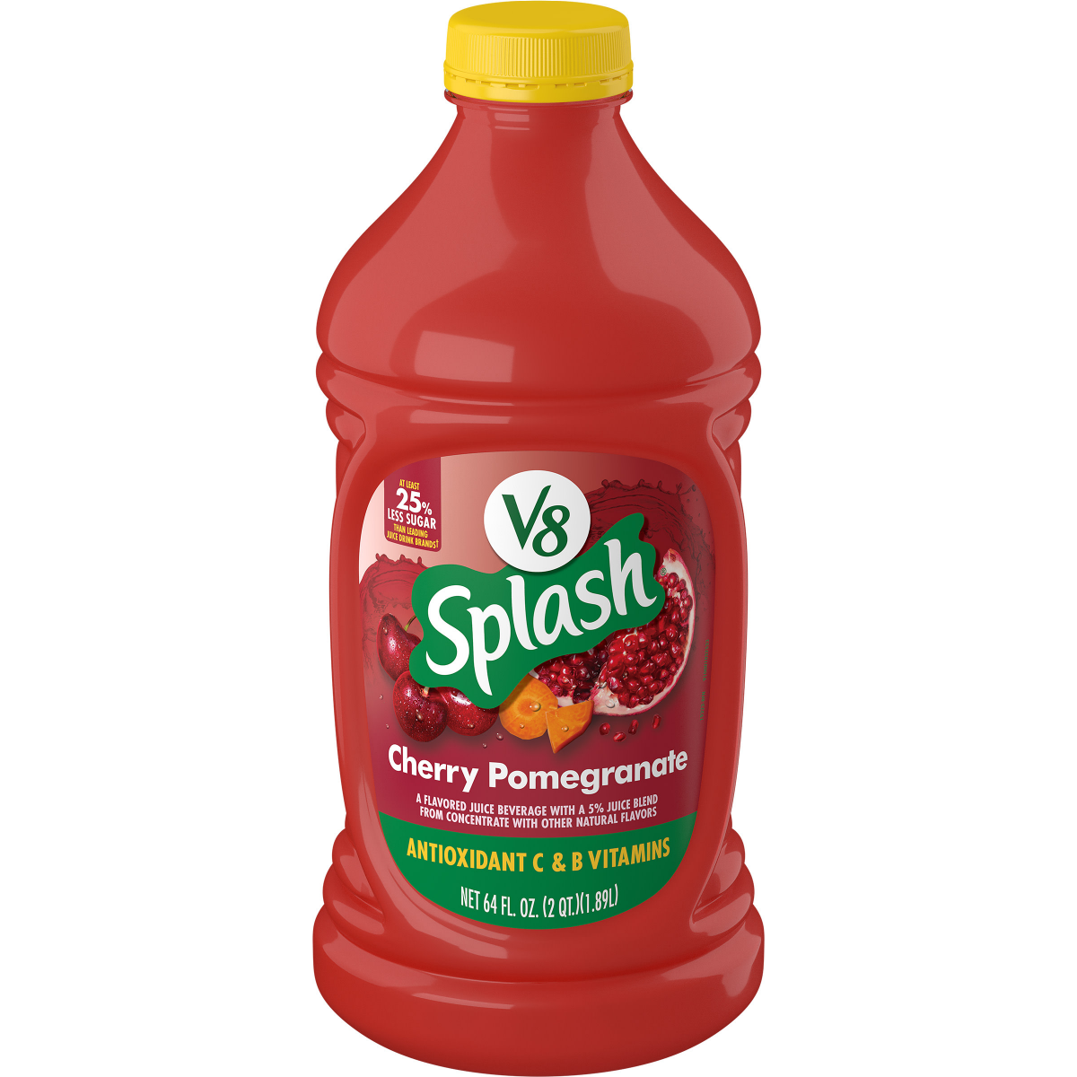 slide 1 of 13, V8 Splash Cherry Pomegranate Flavored Juice Beverage, 64 fl oz Bottle, 64 fl oz