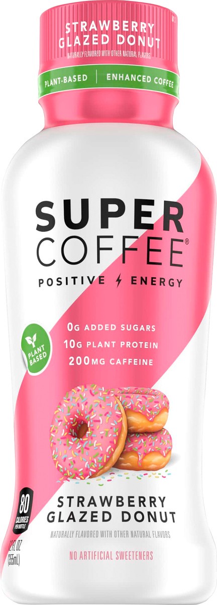 slide 2 of 9, Super Coffee Strawberry Glazed Donut Super Coffee - 12 fl oz, 12 fl oz