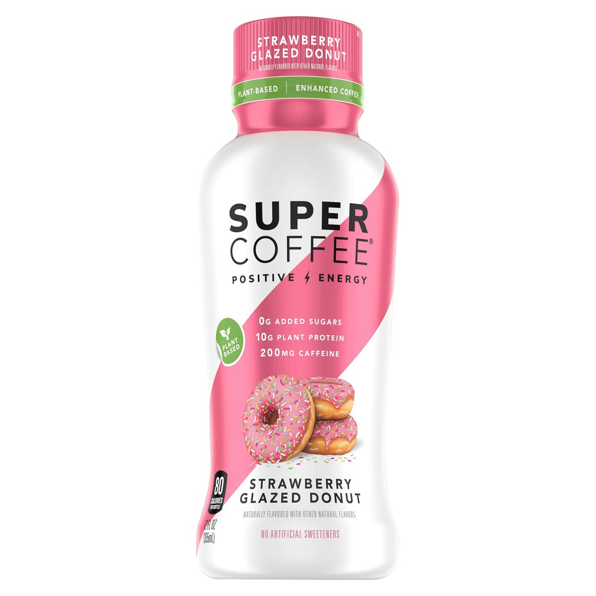 slide 1 of 9, Super Coffee Strawberry Glazed Donut Super Coffee - 12 fl oz, 12 fl oz