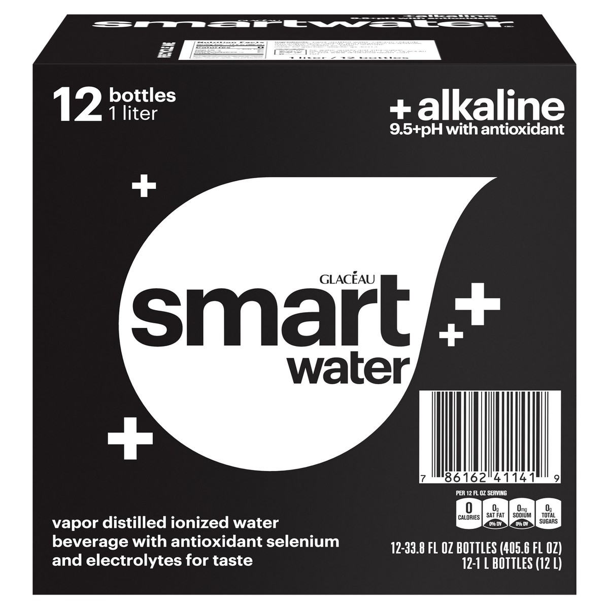 slide 8 of 12, Glaceau Smartwater Alkaline With Antioxidant Bottles, 33.8 fl oz, 12 Pack, 24 ct; 16.9 fl oz