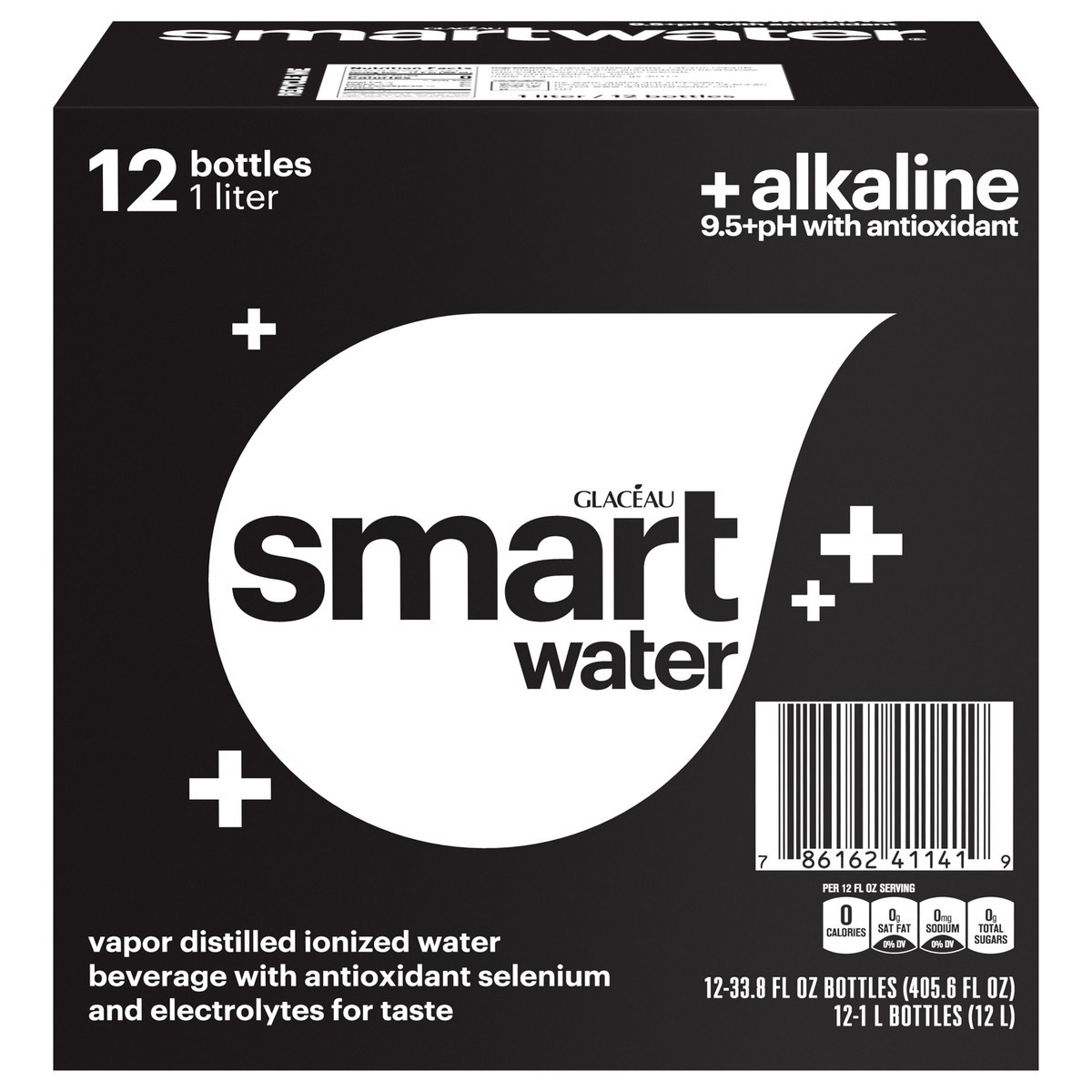 slide 1 of 12, Glaceau Smartwater Alkaline With Antioxidant Bottles, 33.8 fl oz, 12 Pack, 24 ct; 16.9 fl oz