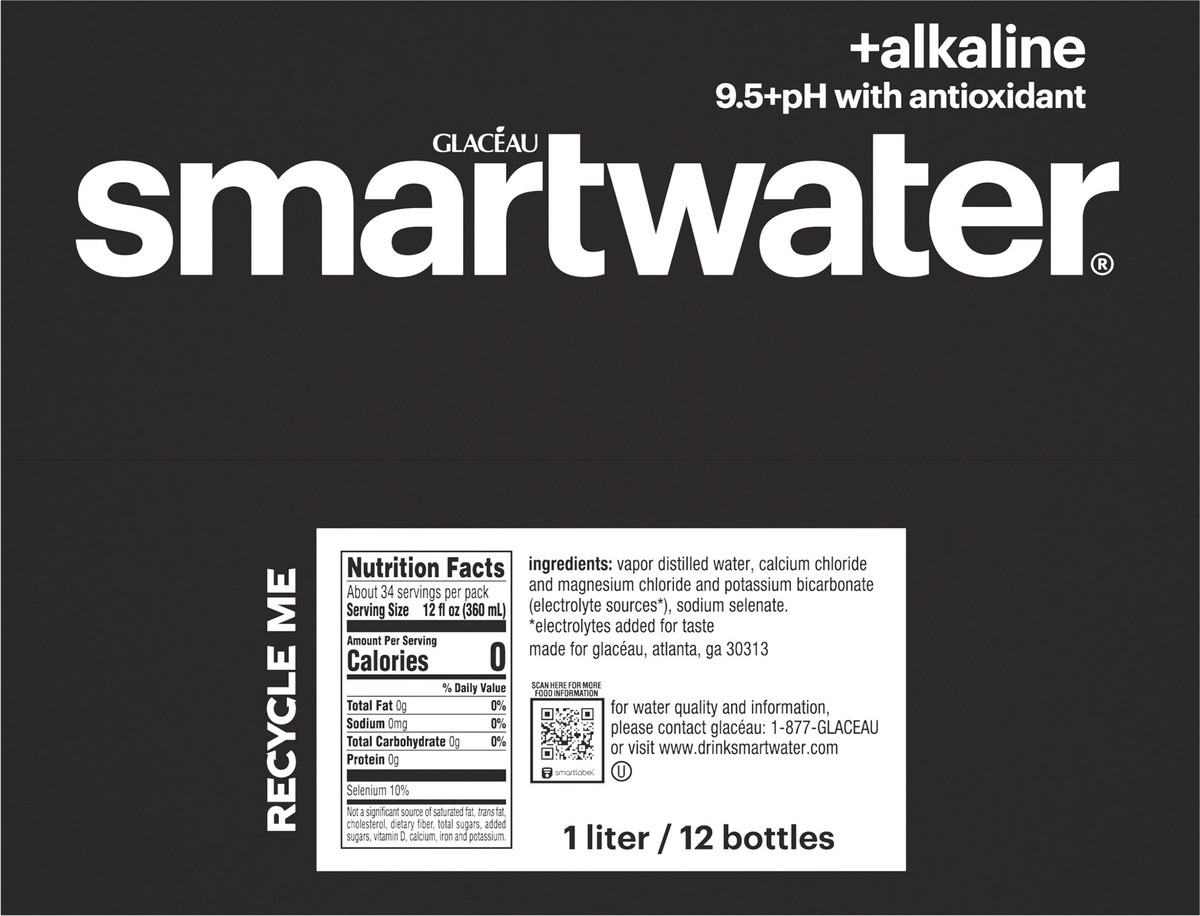 slide 4 of 12, Glaceau Smartwater Alkaline With Antioxidant Bottles, 33.8 fl oz, 12 Pack, 24 ct; 16.9 fl oz