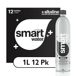 Glaceau Smartwater Alkaline With Antioxidant Bottles, 33.8 fl oz, 12 Pack