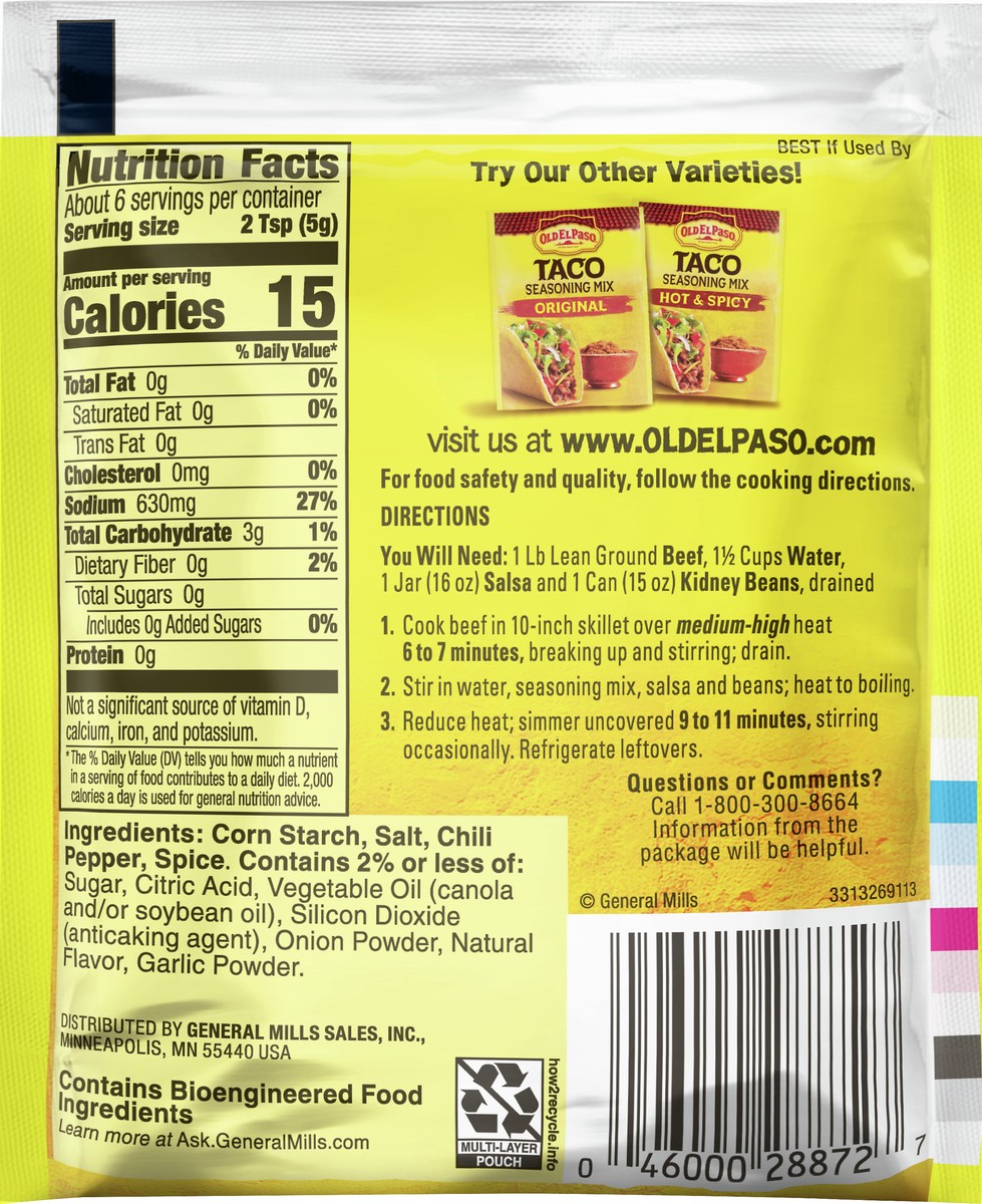 slide 8 of 9, Old El Paso Chili Seasoning Mix, 1-ounce packet, 1 oz