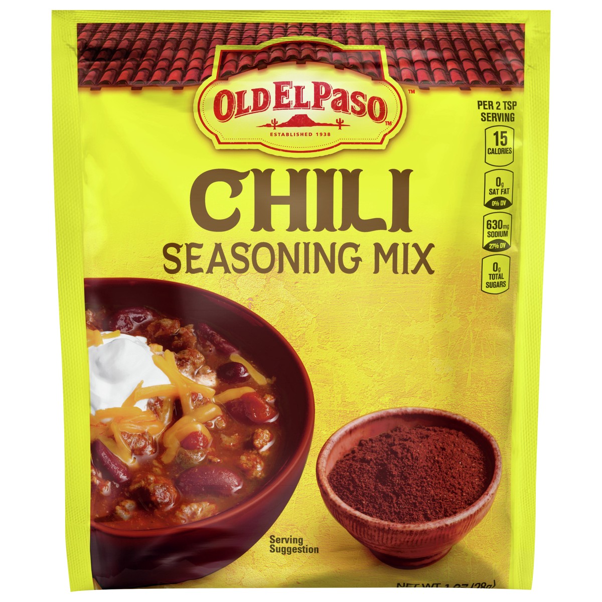 slide 1 of 9, Old El Paso Chili Seasoning Mix, 1-ounce packet, 1 oz