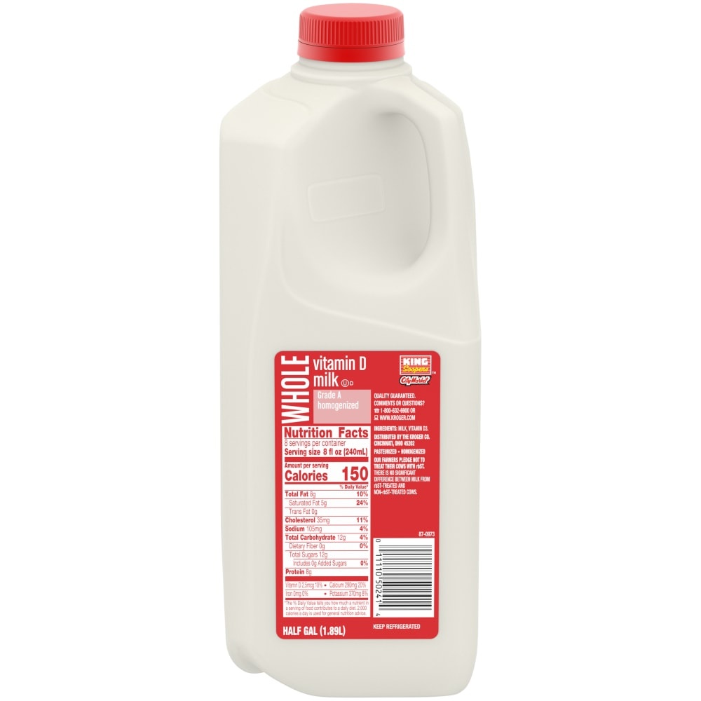 slide 1 of 1, King Soopers Vitamin D Whole Milk, 1/2 gal