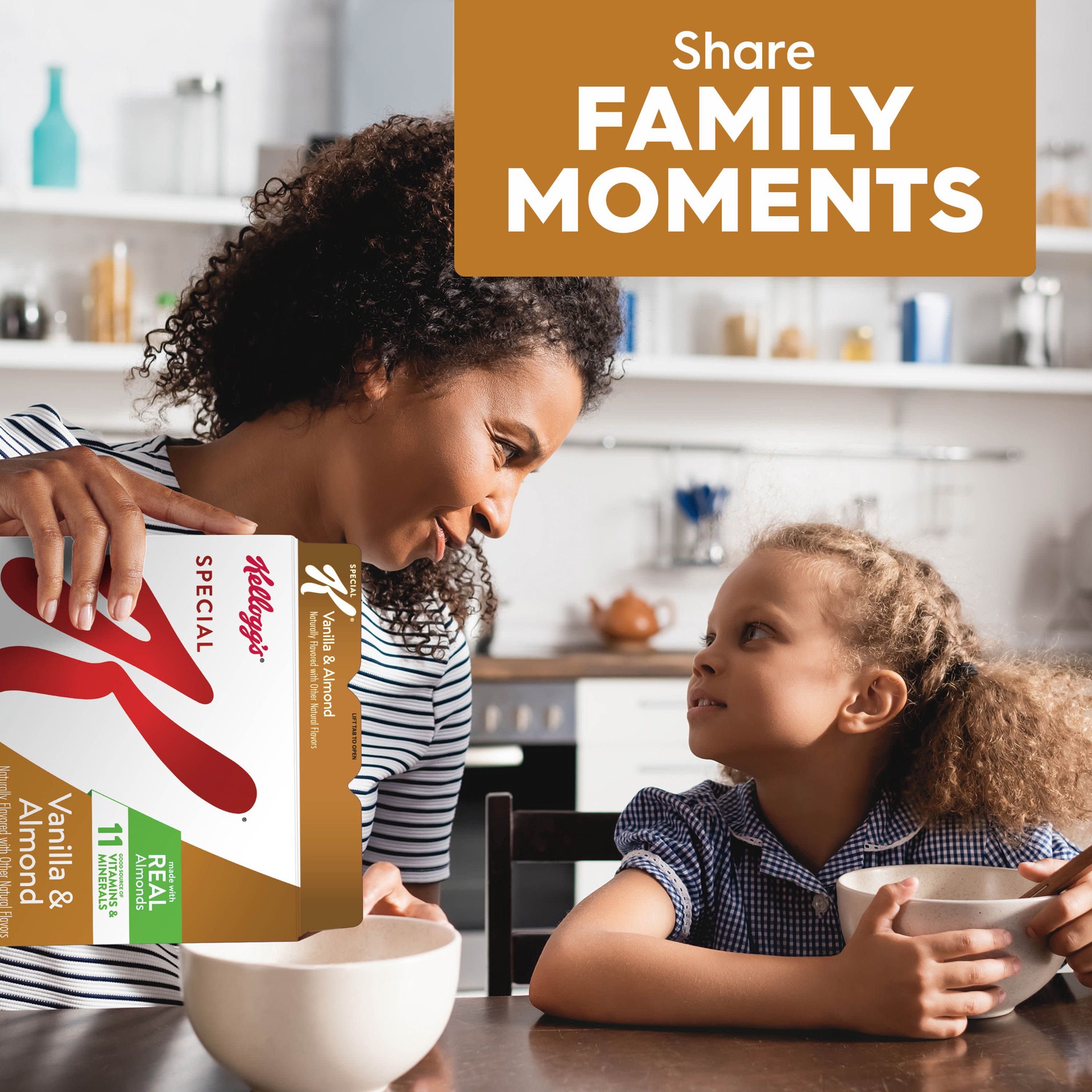 slide 2 of 5, Special K Cold Breakfast Cereal, 11 Vitamins and Minerals, Made With Real Almonds, Vanilla and Almond, 12.9oz Box, 1 Box, 12.9 oz