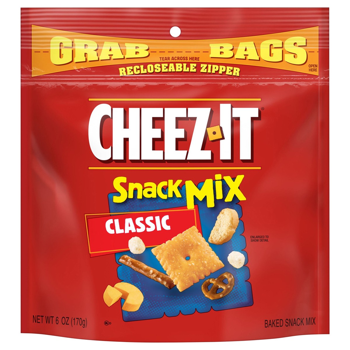 slide 1 of 5, Cheez-It Snack Mix, Lunch Snacks, Office and Kids Snacks, Classic, 6oz Bag, 1 Bag, 6 oz