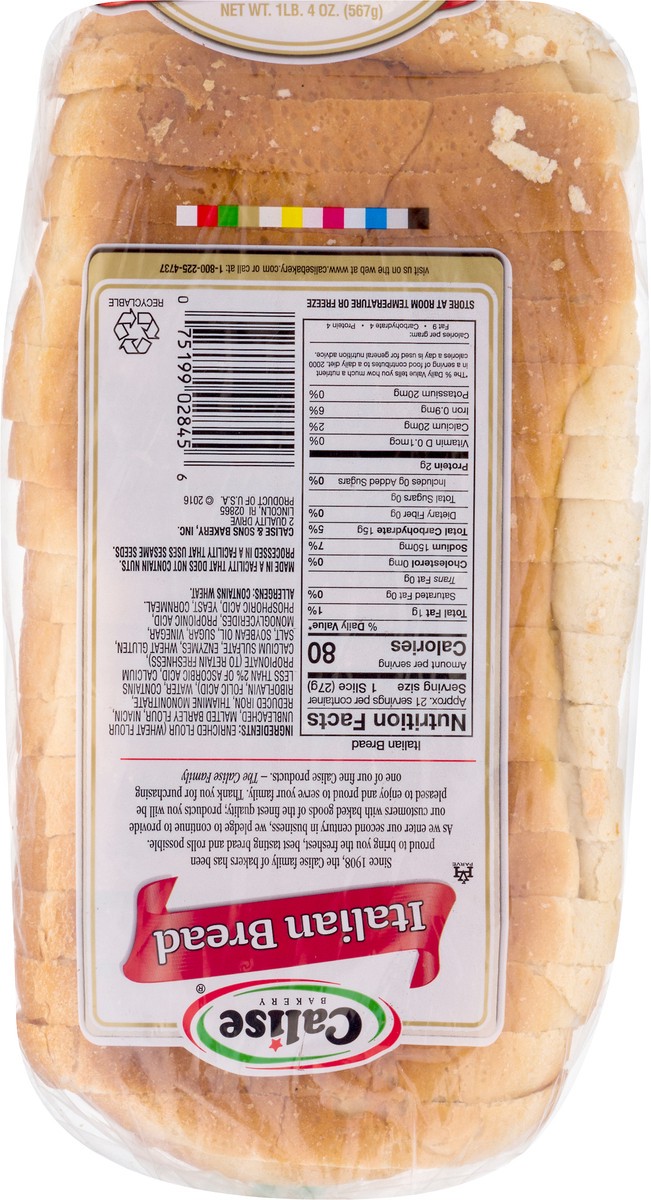 slide 2 of 12, Calise Bakery Italian Bread 20 oz, 20 oz